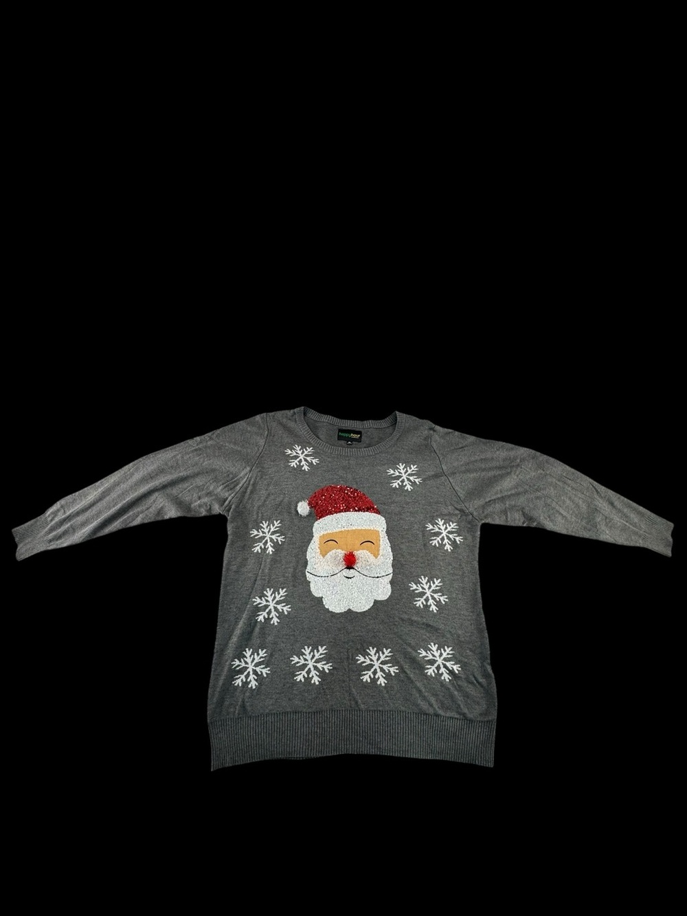 Tipsy Elves Happy Hour Christams Sweater Size L/XL in Gray